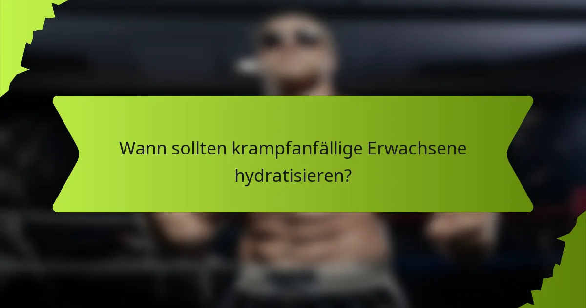 Wann sollten krampfanfällige Erwachsene hydratisieren?