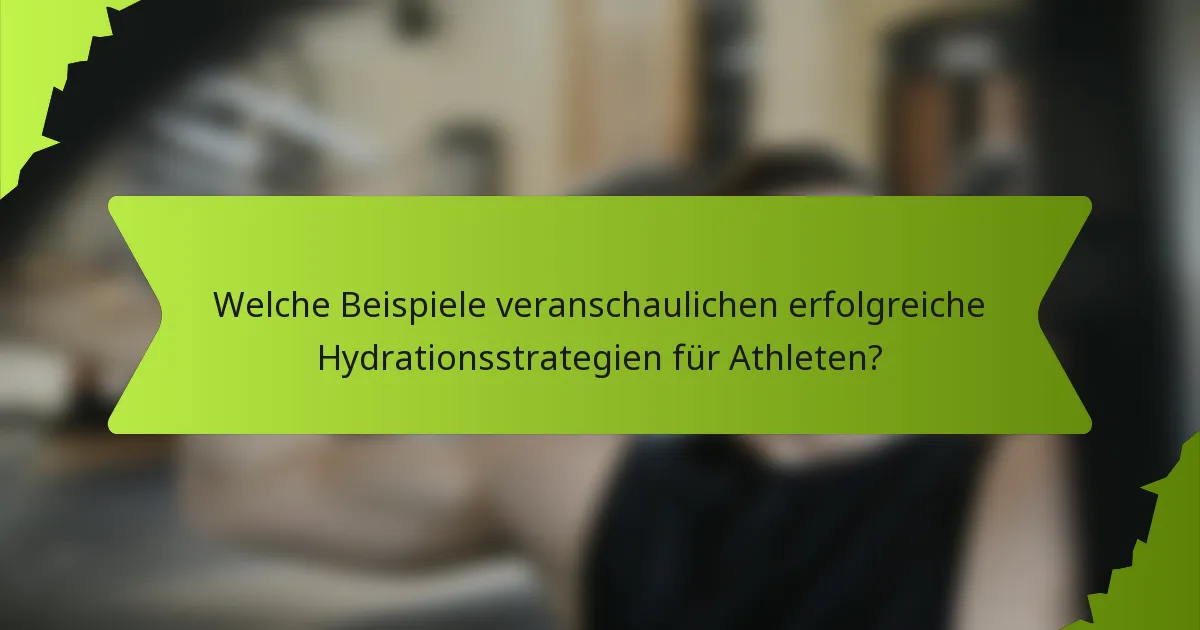 Welche Beispiele veranschaulichen erfolgreiche Hydrationsstrategien für Athleten?