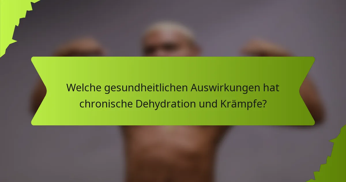 Welche gesundheitlichen Auswirkungen hat chronische Dehydration und Krämpfe?