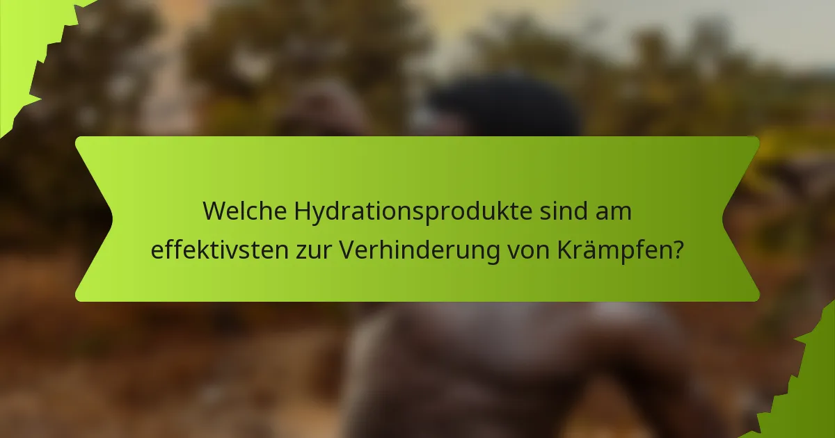 Welche Hydrationsprodukte sind am effektivsten zur Verhinderung von Krämpfen?