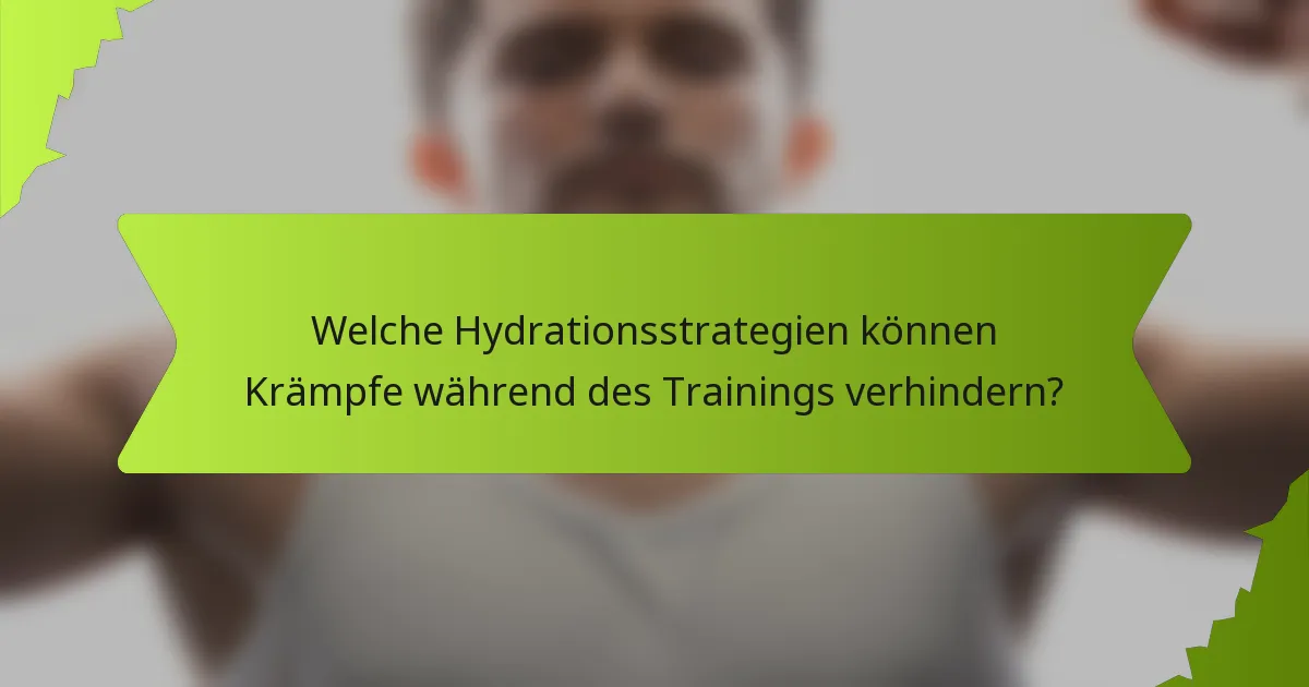 Welche Hydrationsstrategien können Krämpfe während des Trainings verhindern?