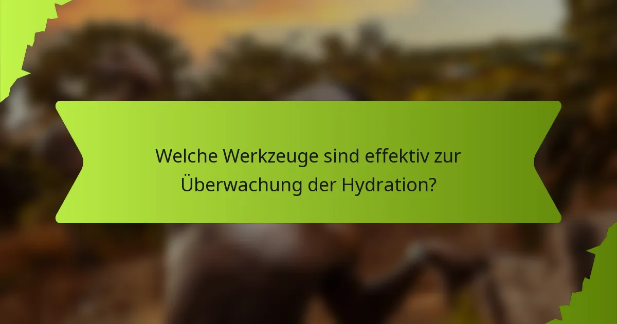 Welche Werkzeuge sind effektiv zur Überwachung der Hydration?