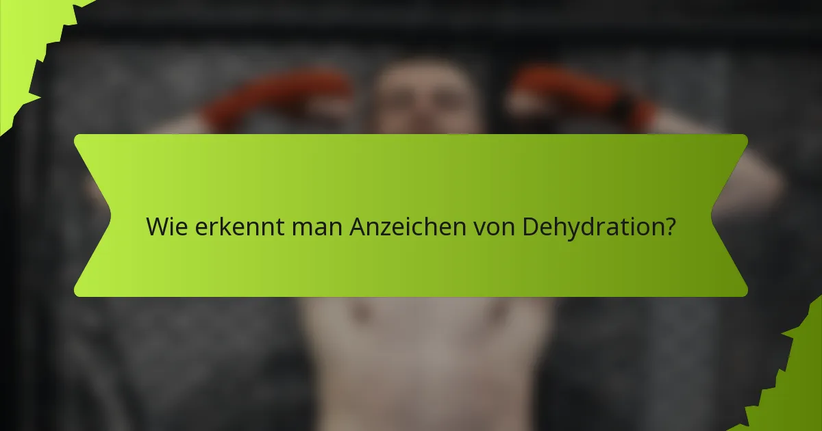 Wie erkennt man Anzeichen von Dehydration?