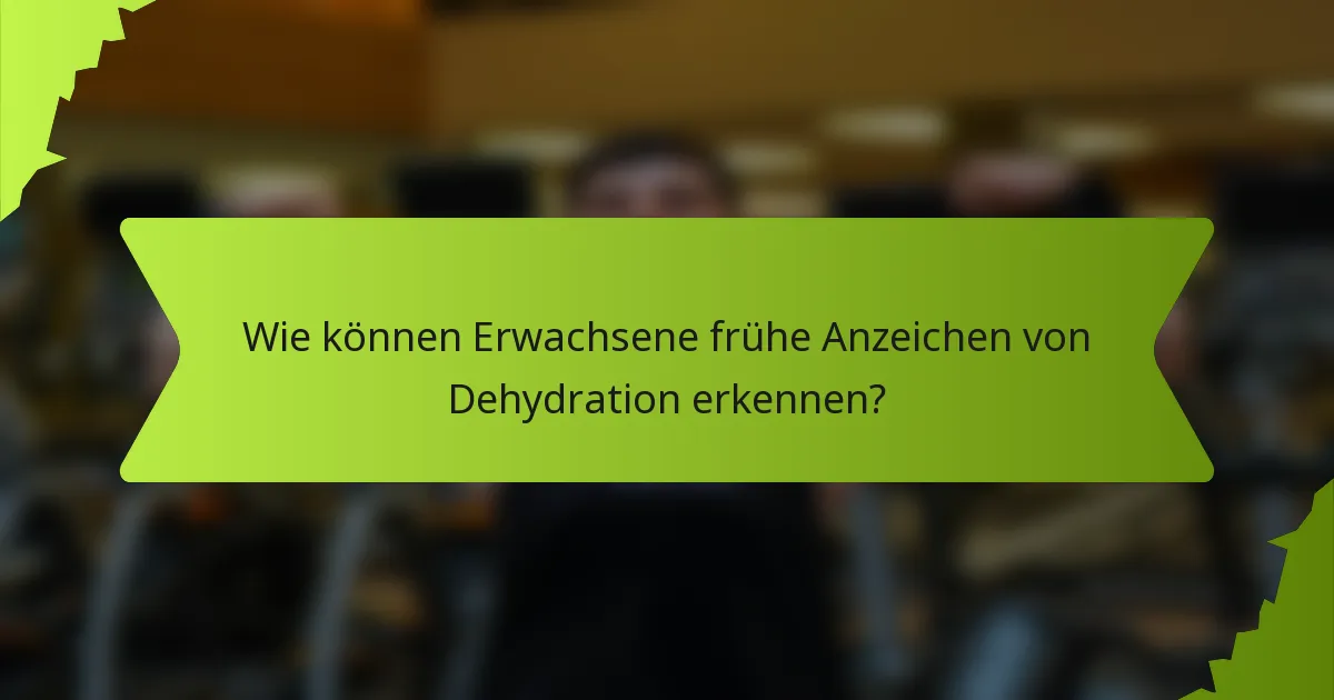 Wie können Erwachsene frühe Anzeichen von Dehydration erkennen?